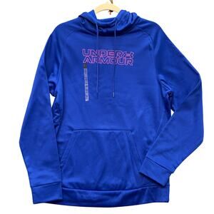 Under Armour Fleece Wordmark Hoodie‎ Loose Mens Medium Royal Blue NWT Athleisure